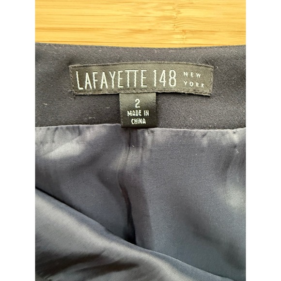 Lafayette 148 New York Wool Pencil Skirt – Dark Navy/Black – Size 2 - Picture 7 of 9